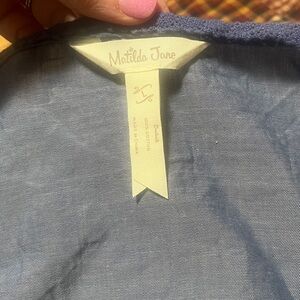 Matilda Jane Feminine Cottagecore Boho Soft Chambray & Lace Tie Front Cardigan